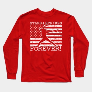 Stars and Strikes Forever Fastpitch Softball Pitcher Patriotic Girls Softball Pitching Long Sleeve T-Shirt